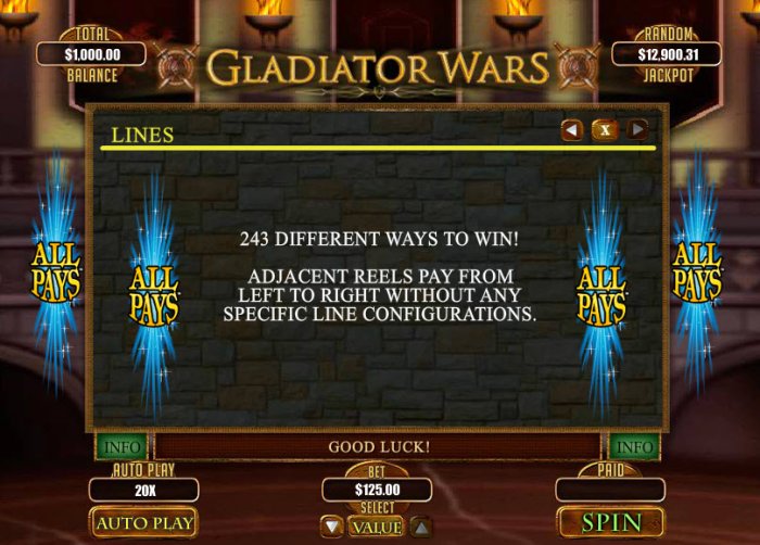 Gladiator Wars by All Online Pokies