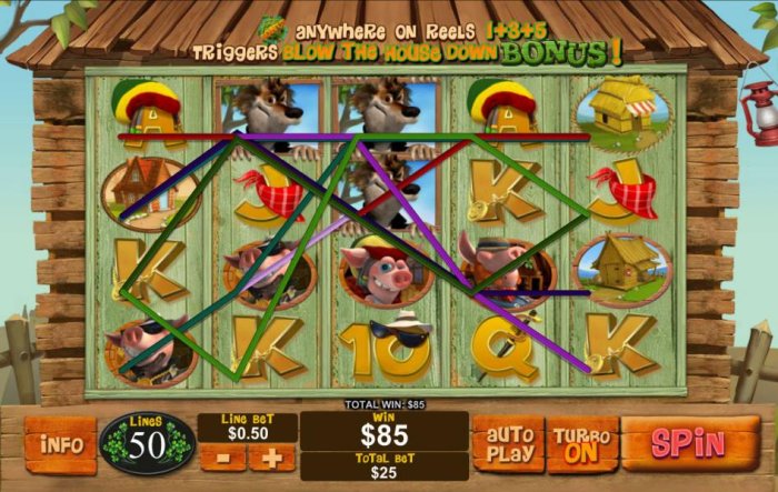 Multiple winning paylines triggers a big win! by All Online Pokies