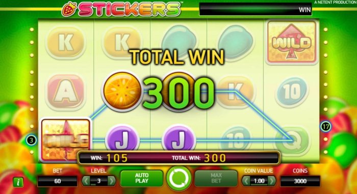 The Sticky Spin feature triggers two more winning paylines for an additional 105 coins added to your total payout. by All Online Pokies