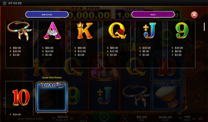 All Online Pokies - Paytable - Low Value Symbols