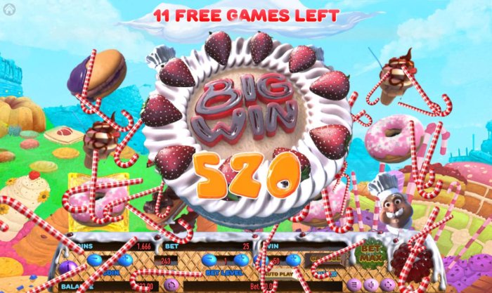 A 520 coin big win triggered during the free games feature - All Online Pokies