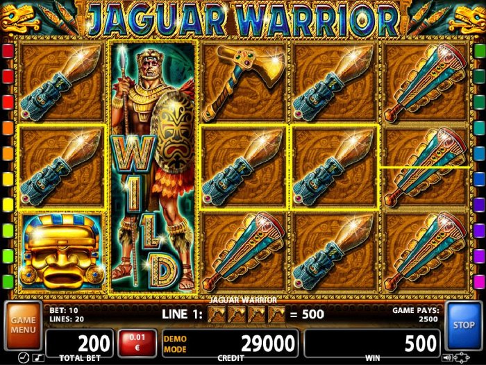 All Online Pokies - Expanded wild triggers multiple winning paylines awarding an 2500 coin jackpot.