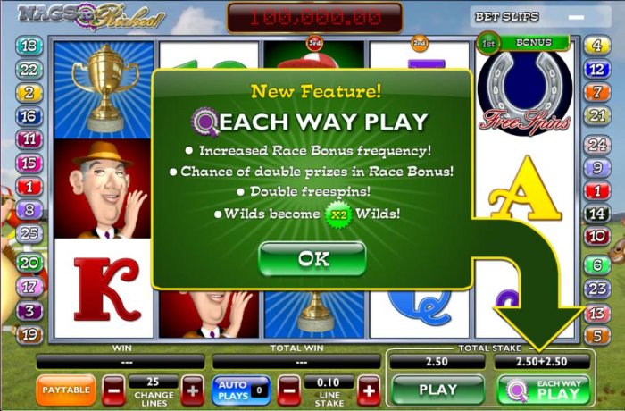 new feature. Each Way Play. by All Online Pokies