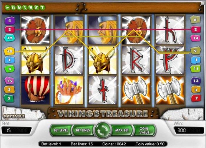 a couple of wild symbols trigger multiple winning payline to produce a 300 big win - All Online Pokies