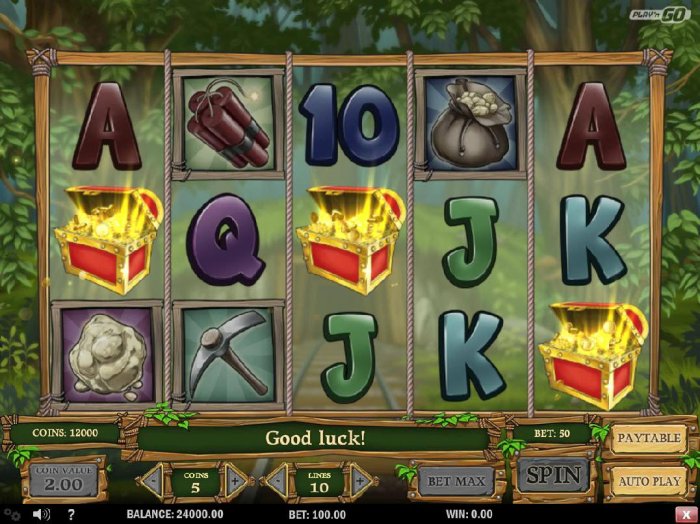 Bonus feature triggered by 3 treasure chest symbols appearing anywhere on the reels. - All Online Pokies