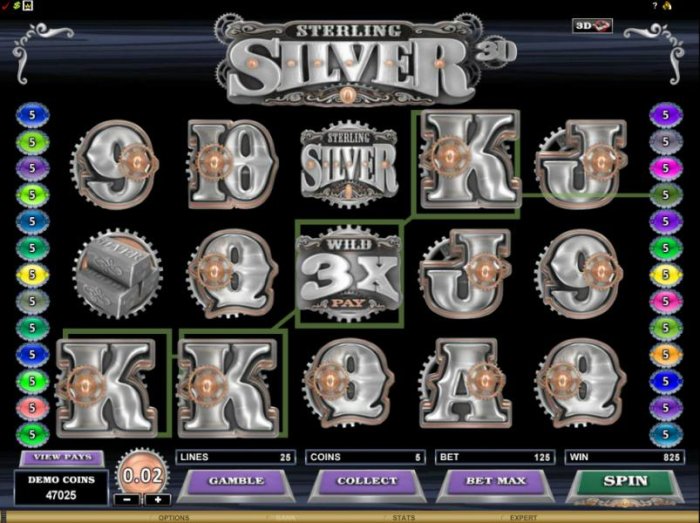 All Online Pokies image of Sterling Silver 3D