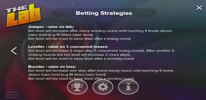 Betting Strategies - Choose the strategy that suits your style of play - Jumper, Leveller or Booster by All Online Pokies