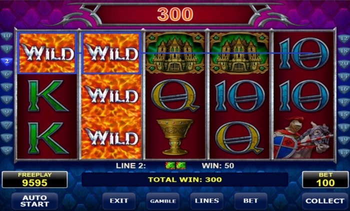 A 300 coin payout triggered by multiple winning combinations of symbols. - All Online Pokies
