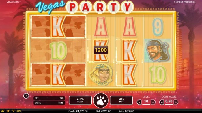 Linked Reels triggers multiple winning combinations and a 1200 coin payout - All Online Pokies