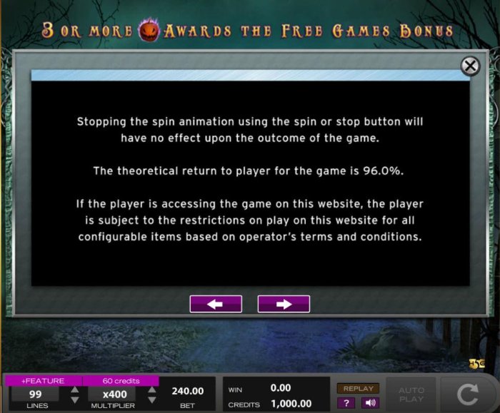 General Game Rules - The theoretical average return to player (RTP) is 96.00%. by All Online Pokies