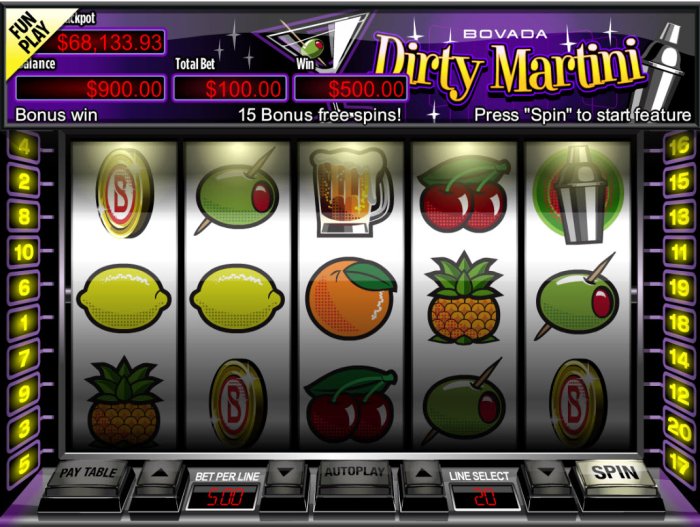All Online Pokies image of Dirty Martini
