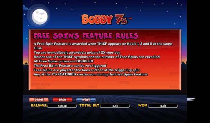 All Online Pokies - free spins feature rules