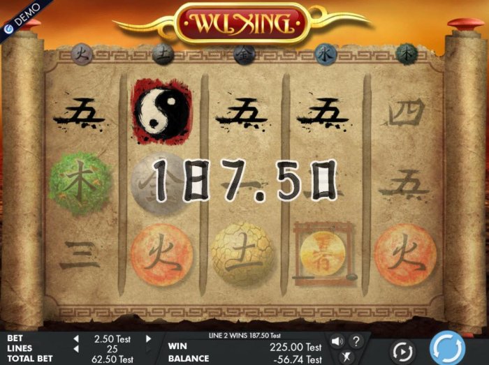 Gond Wild symbols triggers a winning four of a kind leading to a 187.50 pay out. by All Online Pokies
