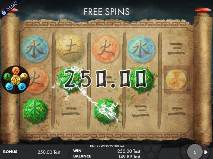 A winning Four of a Kind triggers a 250.00 jackpot win during the free spins feature.. by All Online Pokies
