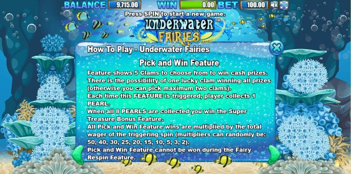Pick and Win Feature Rules by All Online Pokies