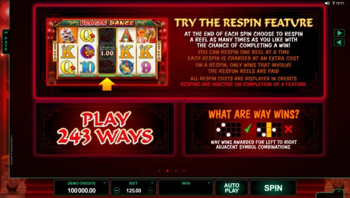 All Online Pokies - Try the repin feature. At the end of each spin choose to respin a reel as many times as you like with the chance of completing a win! you can respin one reel at a time each respin is charged at an extra cost on a respin, only wins that