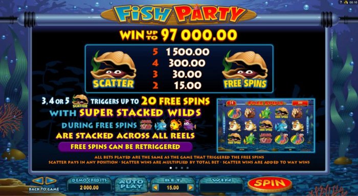 All Online Pokies - Scatter symbol paytable and free spins