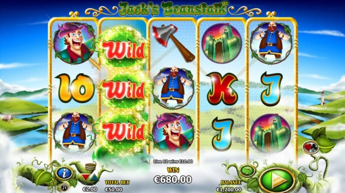 The beanstalk will grow with each reel spin during the free games increasing your chance for greater winnings - All Online Pokies