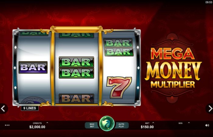 Main game board featuring three reels and 9 paylines with a $100,000 max payout. by All Online Pokies