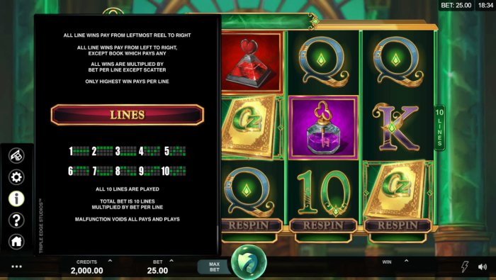 All Online Pokies image of Book of Oz Respin Feature