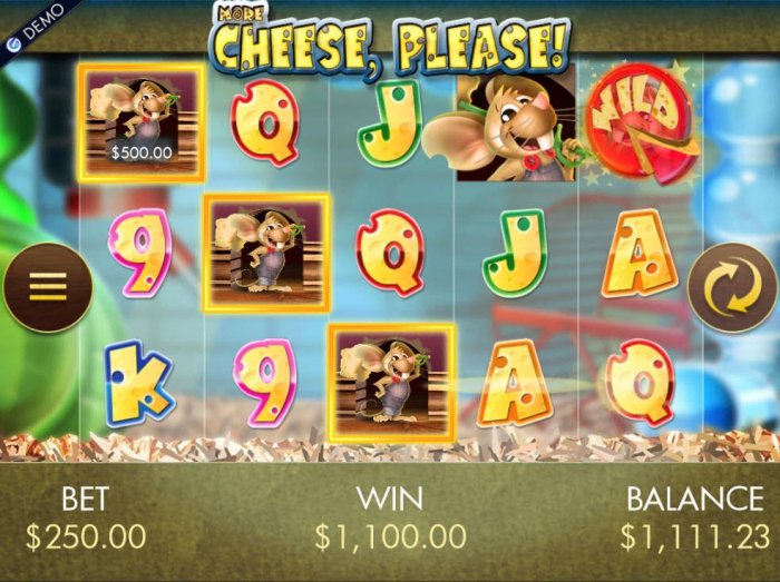 All Online Pokies - Multiple winning paylines triggers a 1,100.00 big win!