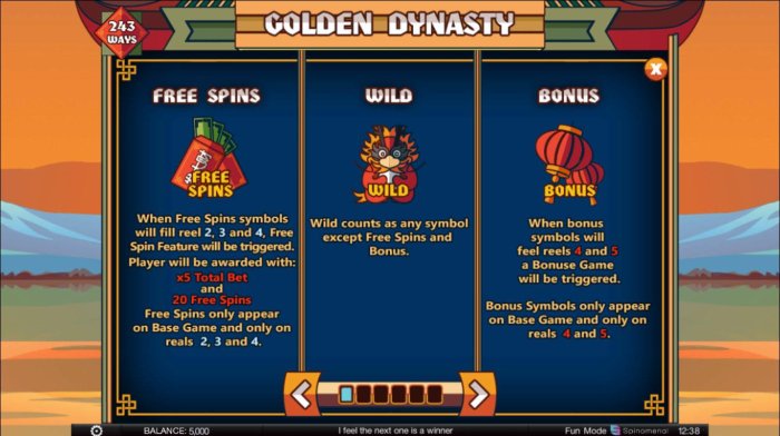 All Online Pokies - When free spins symbols fill reels 2, 3 and 4 Free  Spins feature will be triggered awarding player with x5 total bet and 20 free spins. Wild counts as any symbol except free spins and bonus. When Bonus symbols fill reels 4 and 5 a bon