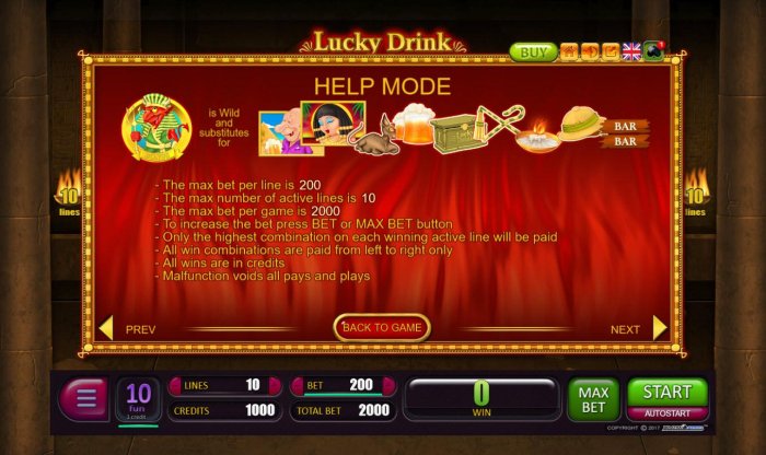 Lucky Drink in Egypt by All Online Pokies