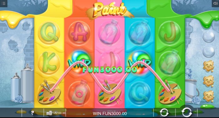 A paint palette five of a kind leads to a big win. - All Online Pokies