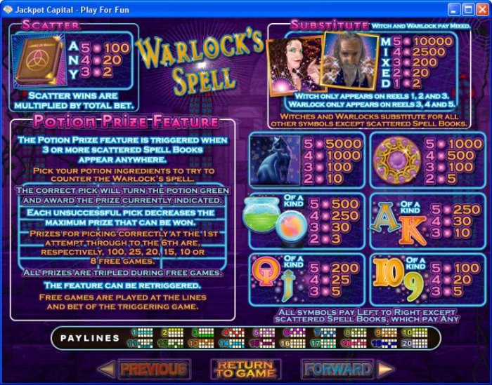 All Online Pokies image of Warlock's Spell