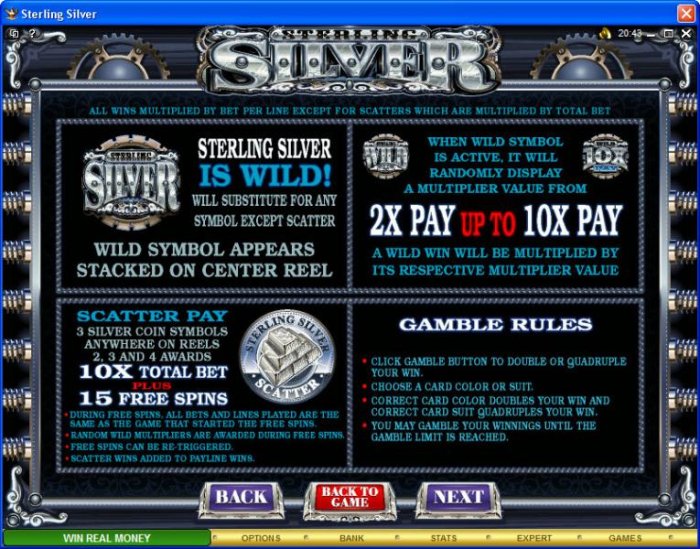 All Online Pokies image of Sterling Silver