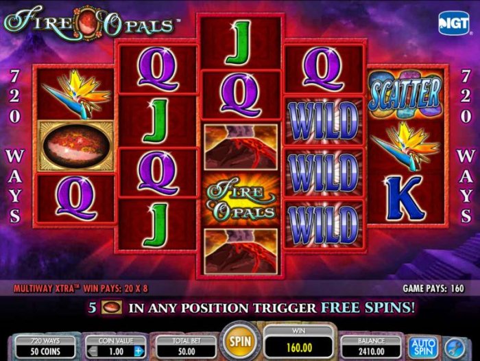 another example of a multiline 160 coin jackpot by All Online Pokies