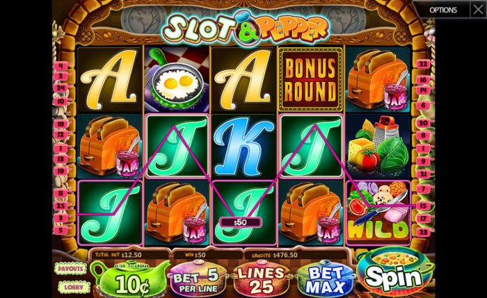 A 50.00 payout awarded as a result of a winning five of a kind. - All Online Pokies