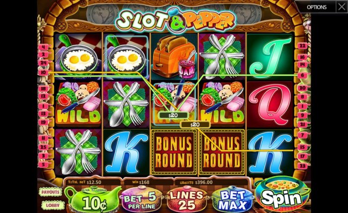 Multiple winning paylines triggers a 168.00 big win! by All Online Pokies