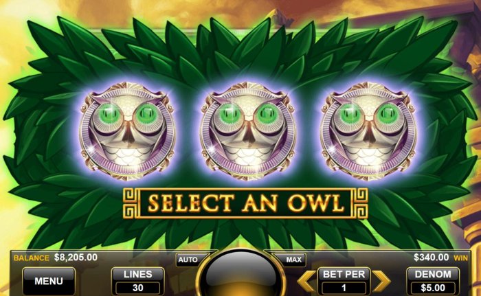 Select an owl by All Online Pokies
