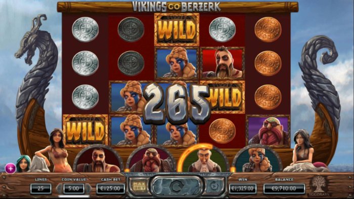 All Online Pokies - Multiple winning paylines triggers a 1,325.00 big win!