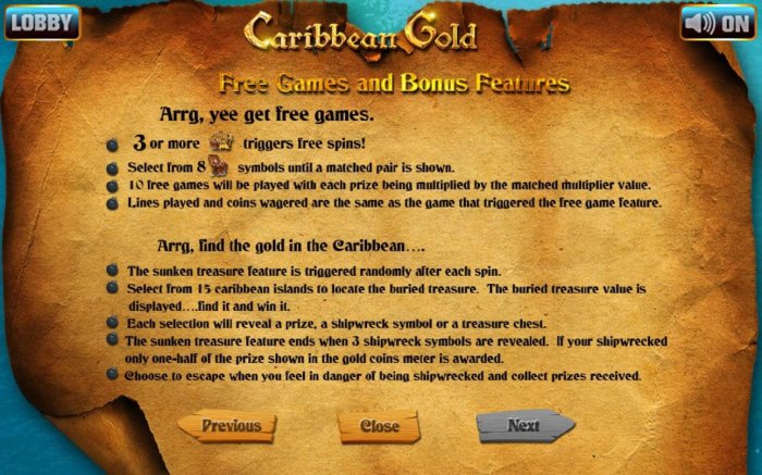 Caribbean Gold by All Online Pokies