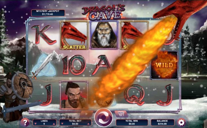 Dragons Breath Feature triggered when 2 scatter symbols appear on the reels. by All Online Pokies