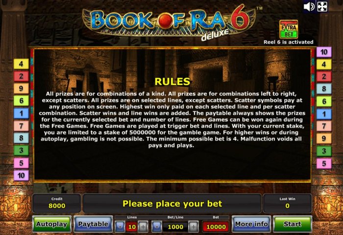 Book of Ra Deluxe 6 by All Online Pokies