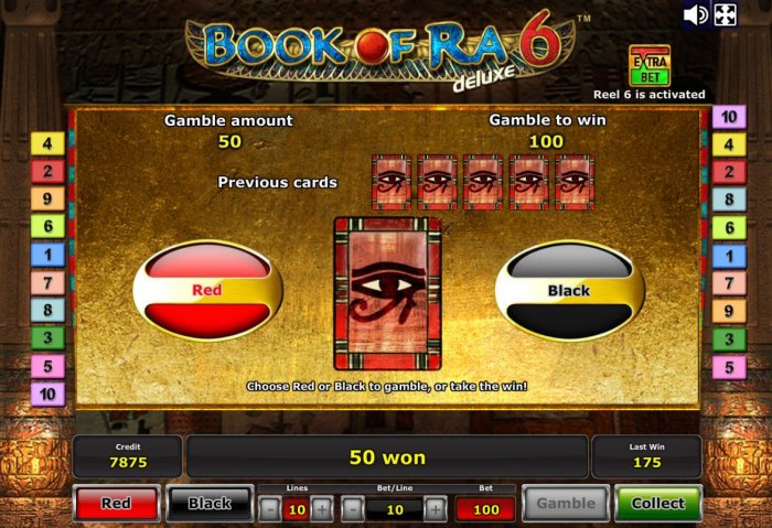 All Online Pokies - Gamble Feature - To gamble any win press Gamble then select color red or black.