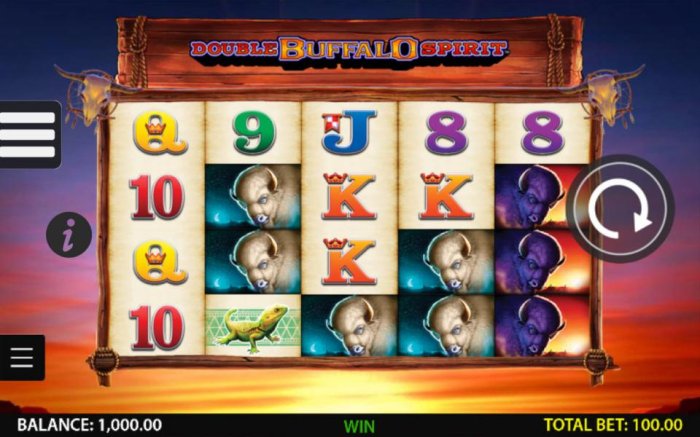 Main game board featuring five reels and 1024 winning combinations with a $250,000 max payout by All Online Pokies