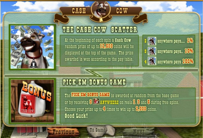 All Online Pokies - The Cash Cow Scatter and Pick-Em Bonus Game