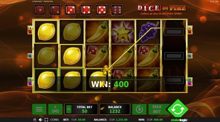 Lemon symbols winning combinations triggers a 400.00 win. by All Online Pokies