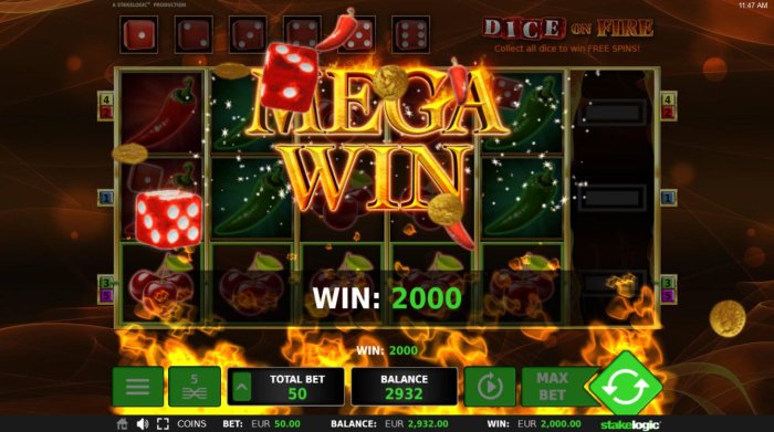 All Online Pokies image of Dice on Fire