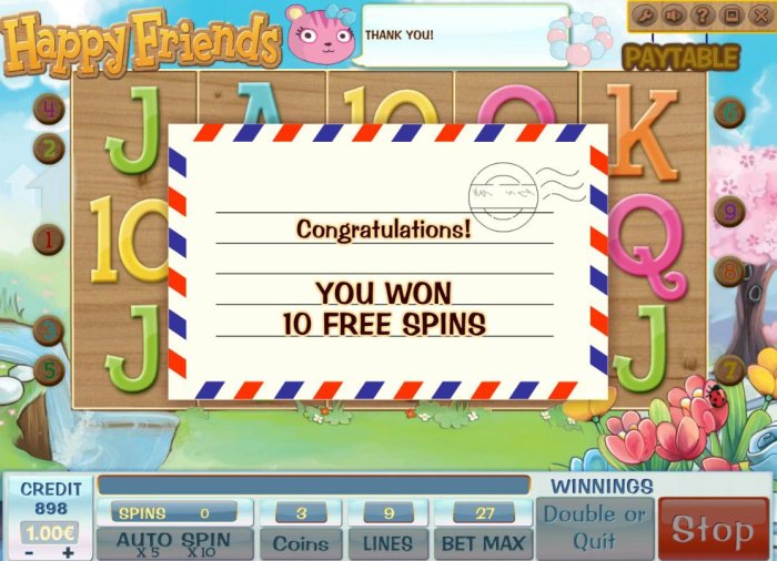 10 free spins have been awarded. - All Online Pokies