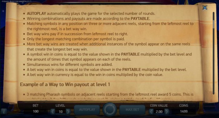 Pyramid Quest for Immortality by All Online Pokies