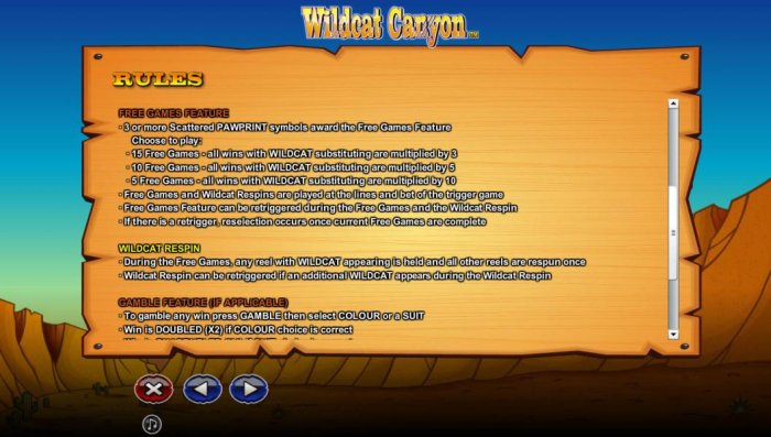 Wildcat Canyon by All Online Pokies