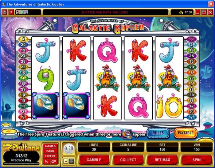 The Adventures of Galatic Gopher by All Online Pokies