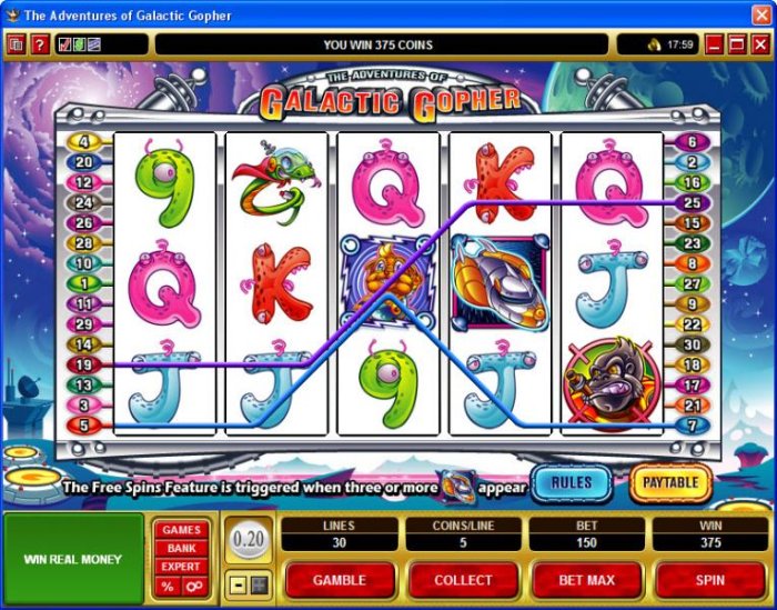 All Online Pokies image of The Adventures of Galatic Gopher
