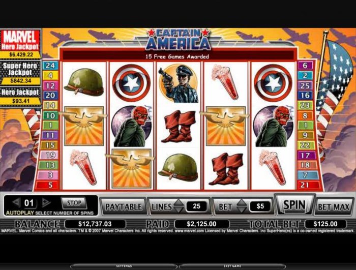 Captain America by All Online Pokies
