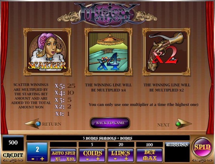 Scatter, X4 and X2 symbol rules. by All Online Pokies